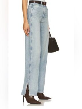 NWT PAIGE Sawyer Wide Leg Jeans Women’s Size 33 Anja Split High Rise $269